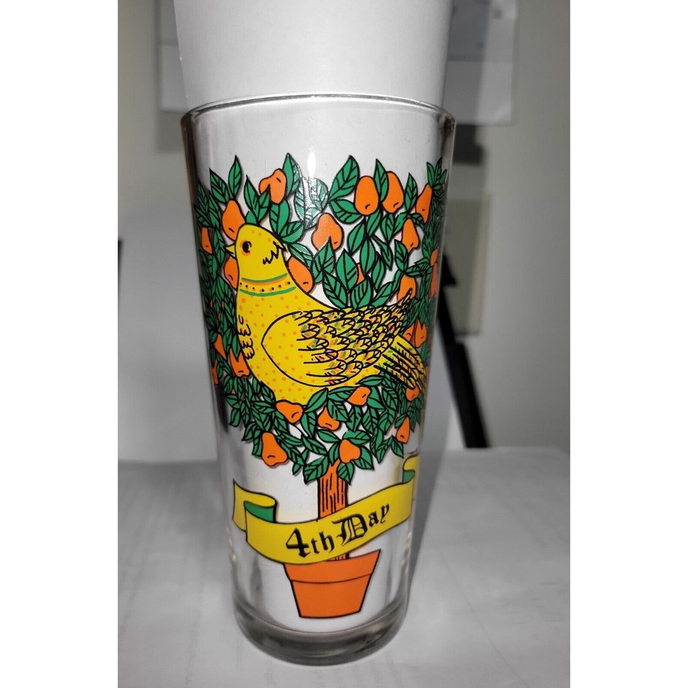 Vintage 12 Days Of Christmas Indiana Glass Tumbler Replacement 4th Day Glass